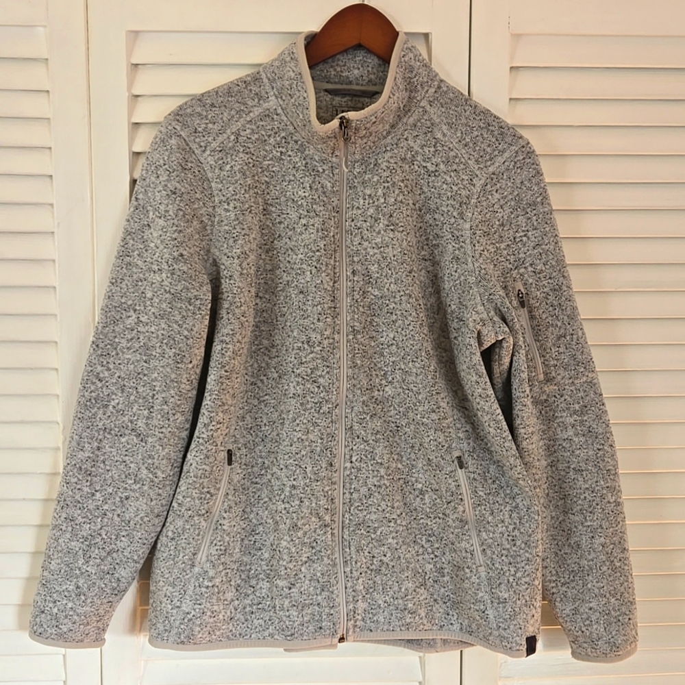 Women's L.L.Bean Sweater Fleece Full-Zip Jacket Size 1X Pewter